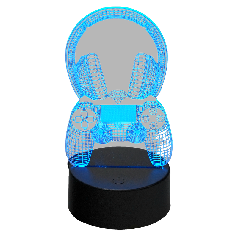 MECHARITE 3D LED Lamp Controller & Headset: Twin-Icon Desk Light