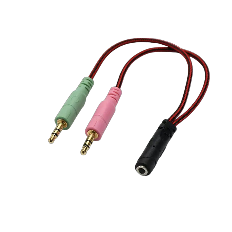 MECHARITE Adapter Jack Splitter: 4-Pole AUX to 2 x 3.5 mm